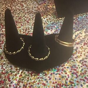 Elegant 925 Gold smooth Hoop Earrings stamp and swirling earrings not stamp